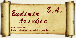 Budimir Arsekić vizit kartica